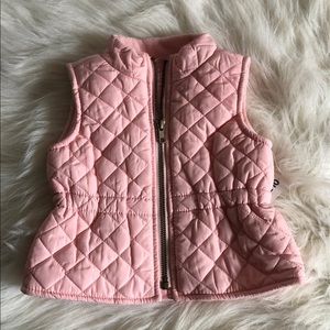 Old navy puffer vest 6-12m nwt pink baby girl